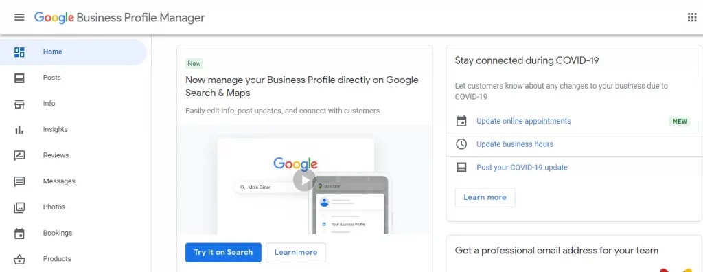 Google My Business Dashboard