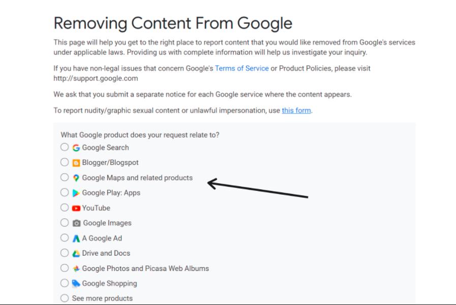 removing content from google with appropriate reasons