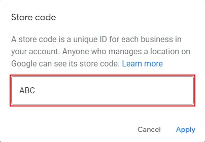 Applying A Store Code In Google My Business Account