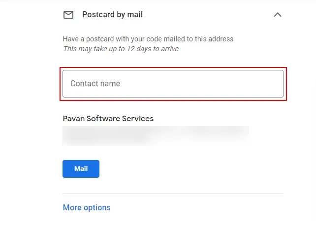 Entering A Contact Name For Google My Business Verification By Postcard