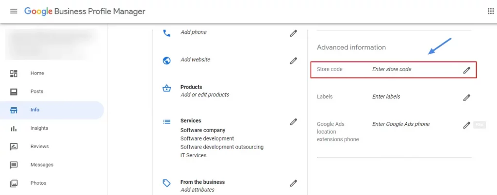 Store Code Feature In Google My Business Account