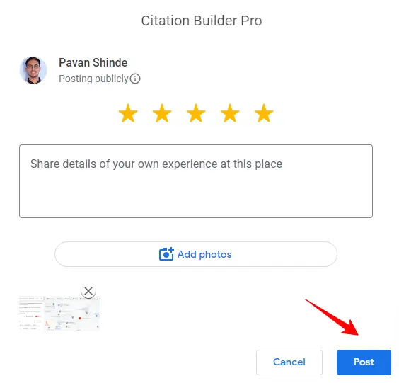 Posting Google Review With Photo