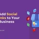 Header image with the title ‘How to Add Social Media Links to Your Google Business Profile’, GMB Briefcase logo, and social media icons surrounding a Google profile icon.