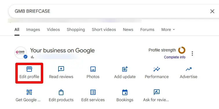 Editing Google Business Profile