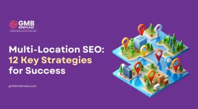 Illustration representing Local SEO for Multiple Locations, showing multiple map pins across city landscapes to highlight strategies for optimizing Google Business Profiles across different areas.